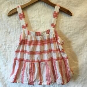 Loft Red & White Striped Tiered Cami